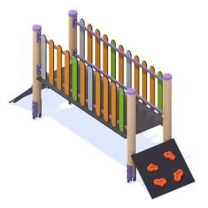 mostek dla dzieci z elementem wspinaczkowym