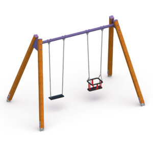 FUN HD-004 HUŚTAWKA WAHADŁOWA DREWNIANA PODWÓJNA – 2,5M