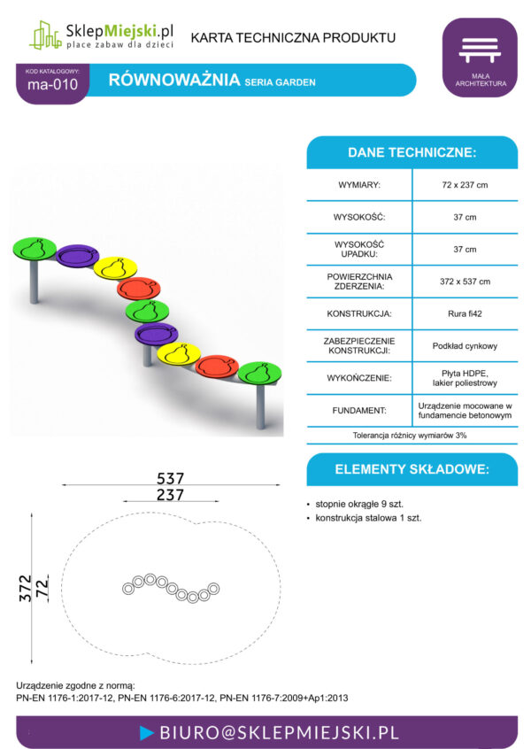 FUN MA-010 ŁAWKA / RÓWNOWAŻNIA GARDEN - obrazek 3