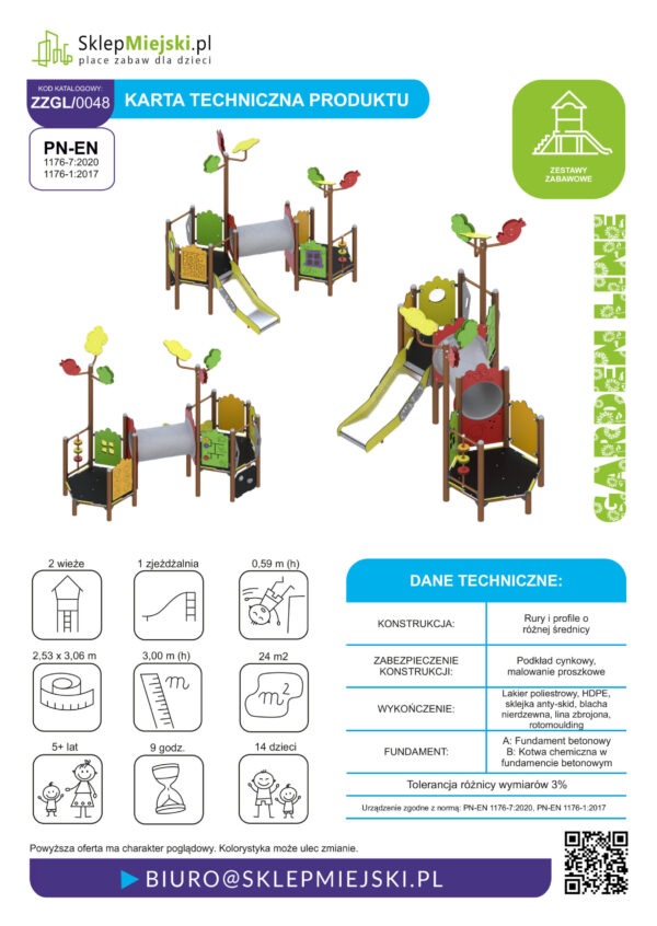 Karta techniczna produktu ZZGL-0048 strona 1