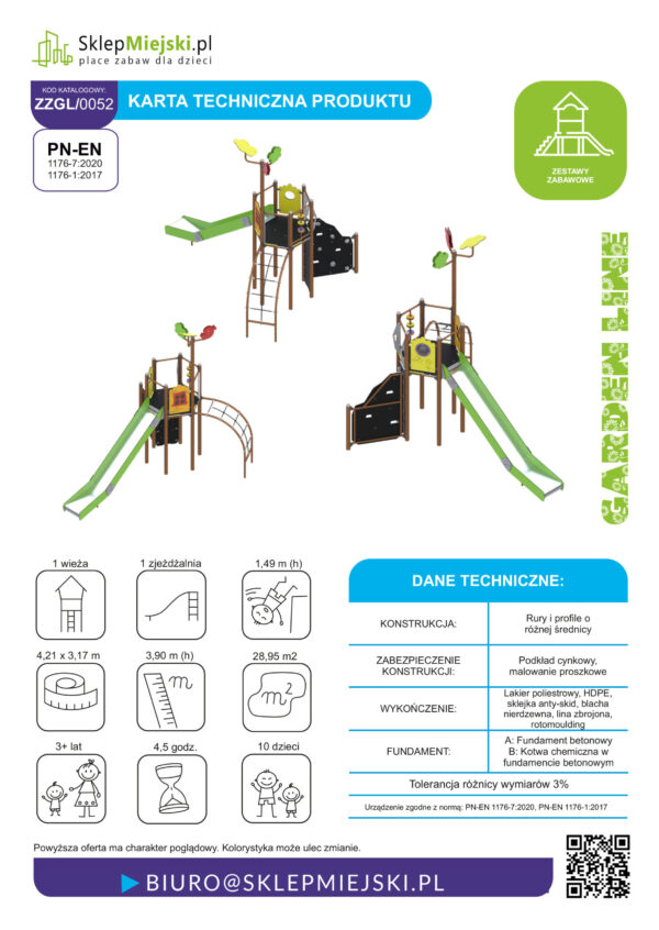 Karta techniczna produktu ZZGL-0052 strona 1