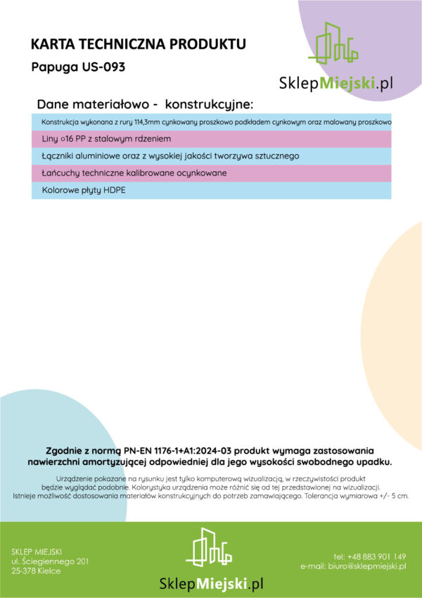 Karta techniczna produktu US-093, strona 2